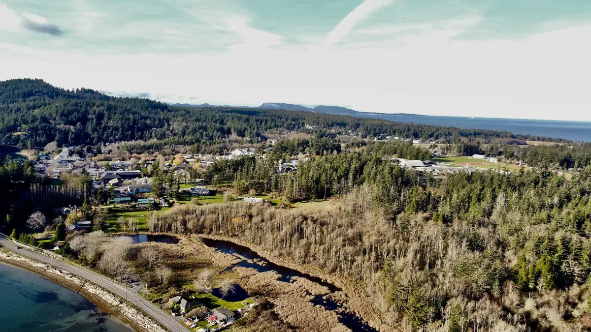 Eastsound on Orcas Island from the air