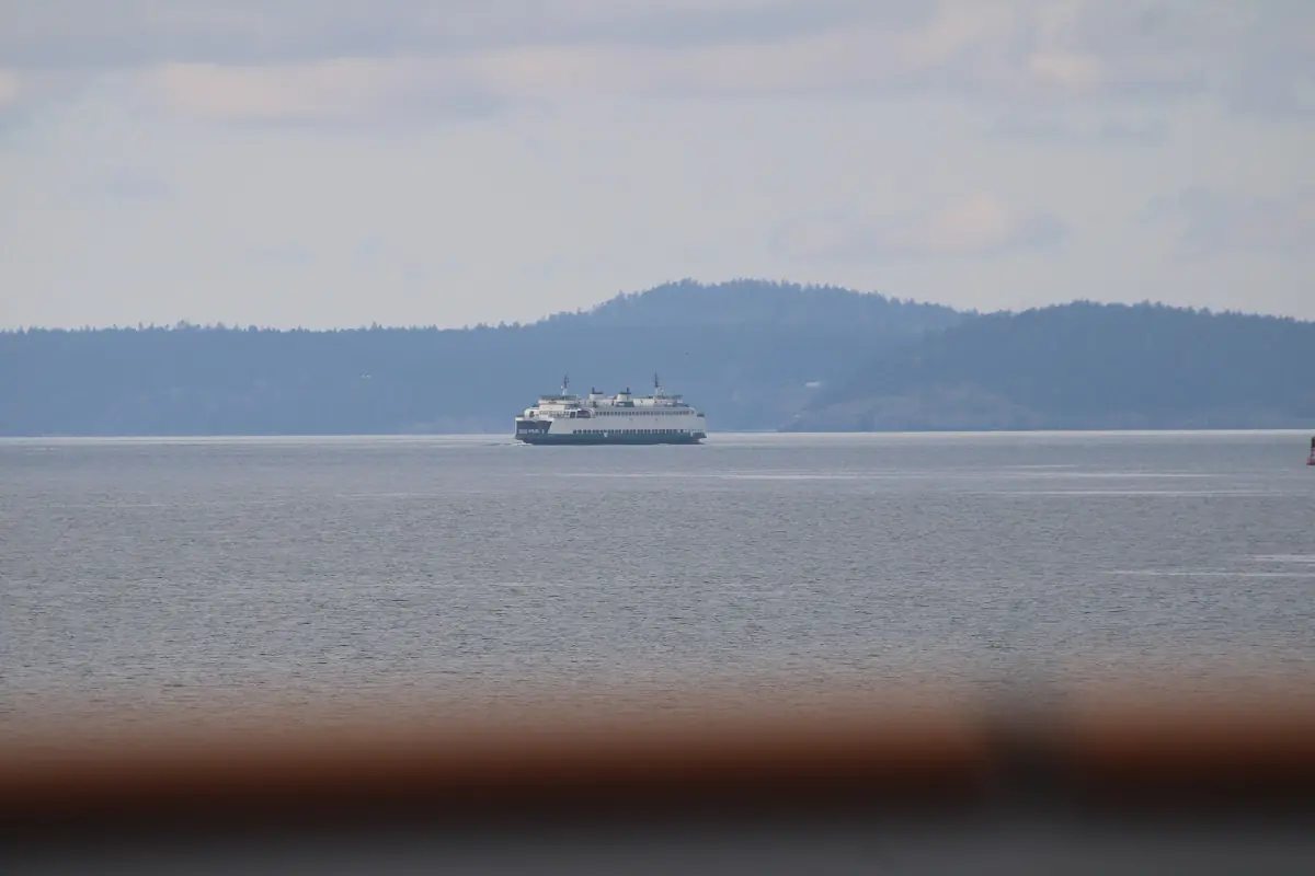 A ferry in the channels of the San Juan Islands