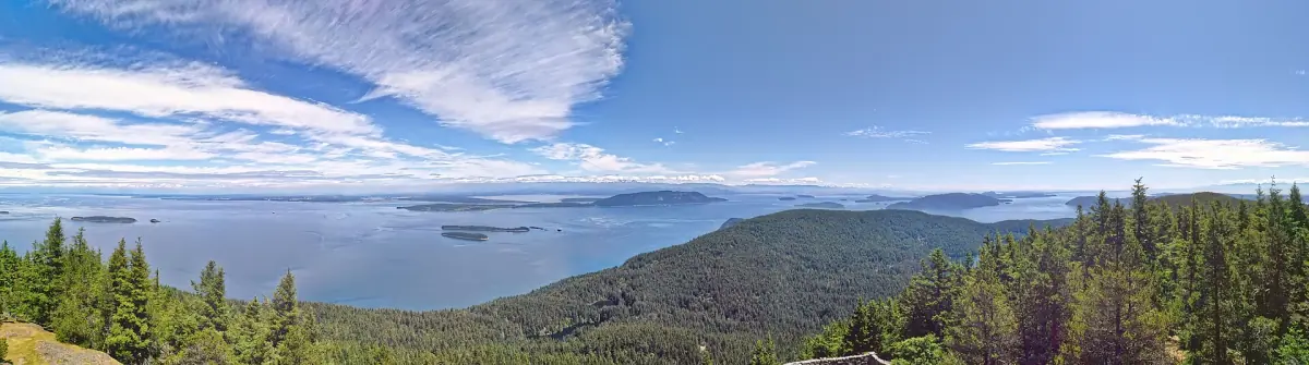The view from Mount Constitution over the San Juan Islands